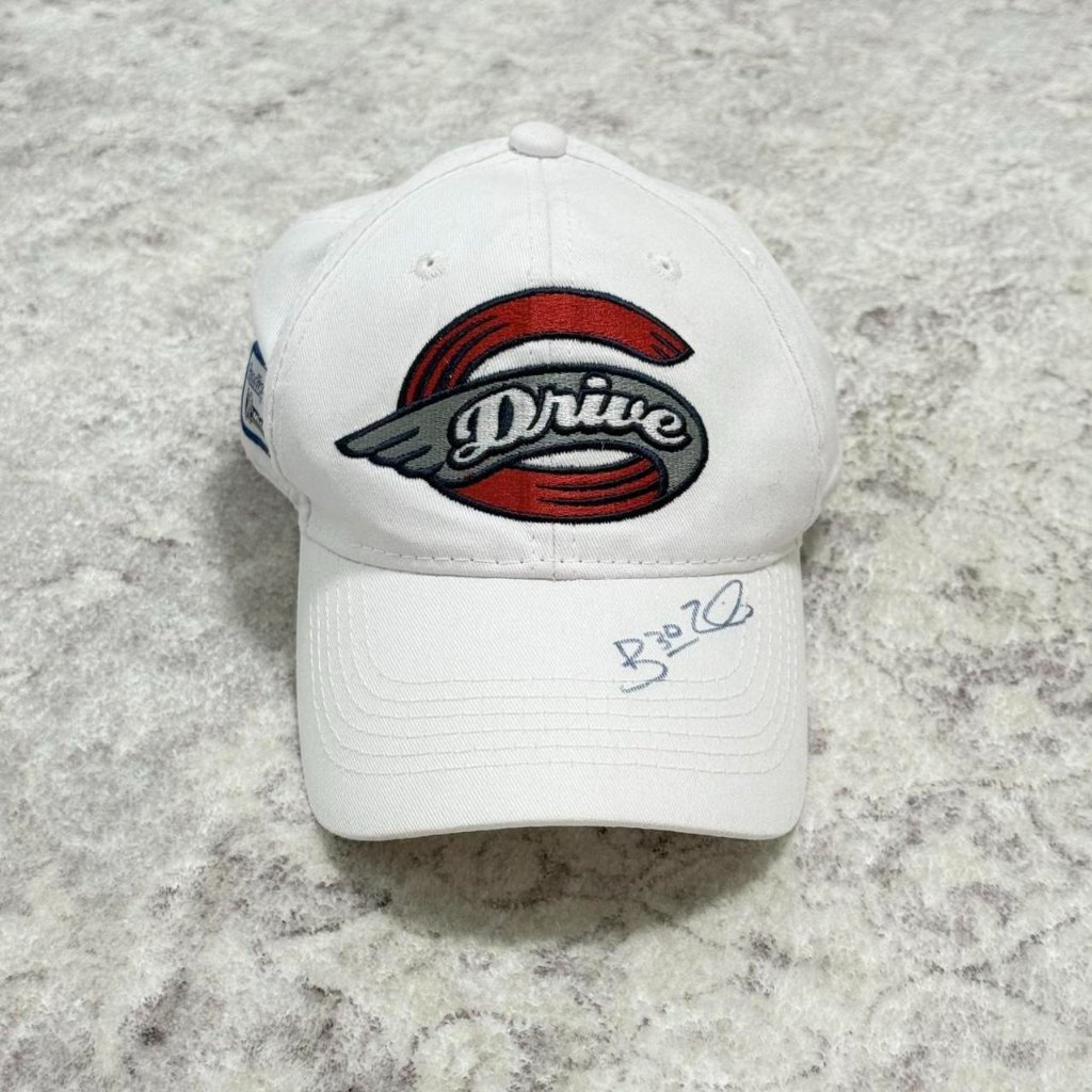 Signed / Autographed Greenville Drive Baseball Hat Milb White Snapback Dad Hat